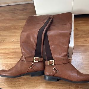Brown high boots